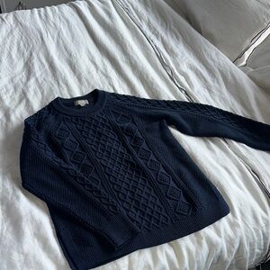 J. Crew Women’s Dark Blue Cable Knit Sweater